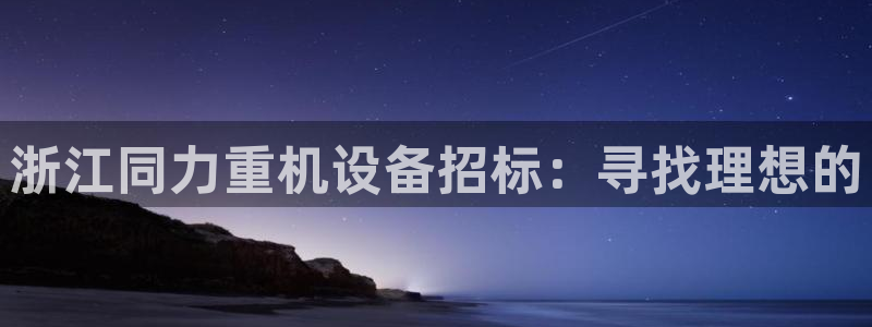 天宏娱乐金叔：浙江同力重机设备招标：寻找理想的