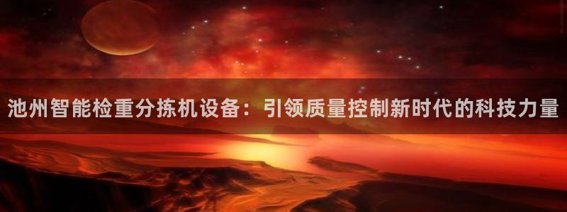 天宏娱乐直播团：池州智能检重分拣机设备：引领质量控制新时代的