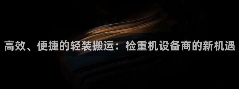 东莞天宏娱乐：高效、便捷的轻装搬运：检重机设备商的新机遇