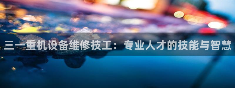 天宏娱乐林叔：三一重机设备维修技工：专业人才的技能与智慧